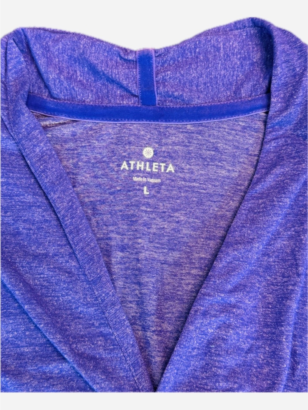 Athleta Krishna Tunic Top Purple Deep V-Neck Long Sleeve Thumbholes Women  Large - Picture 7 of 7